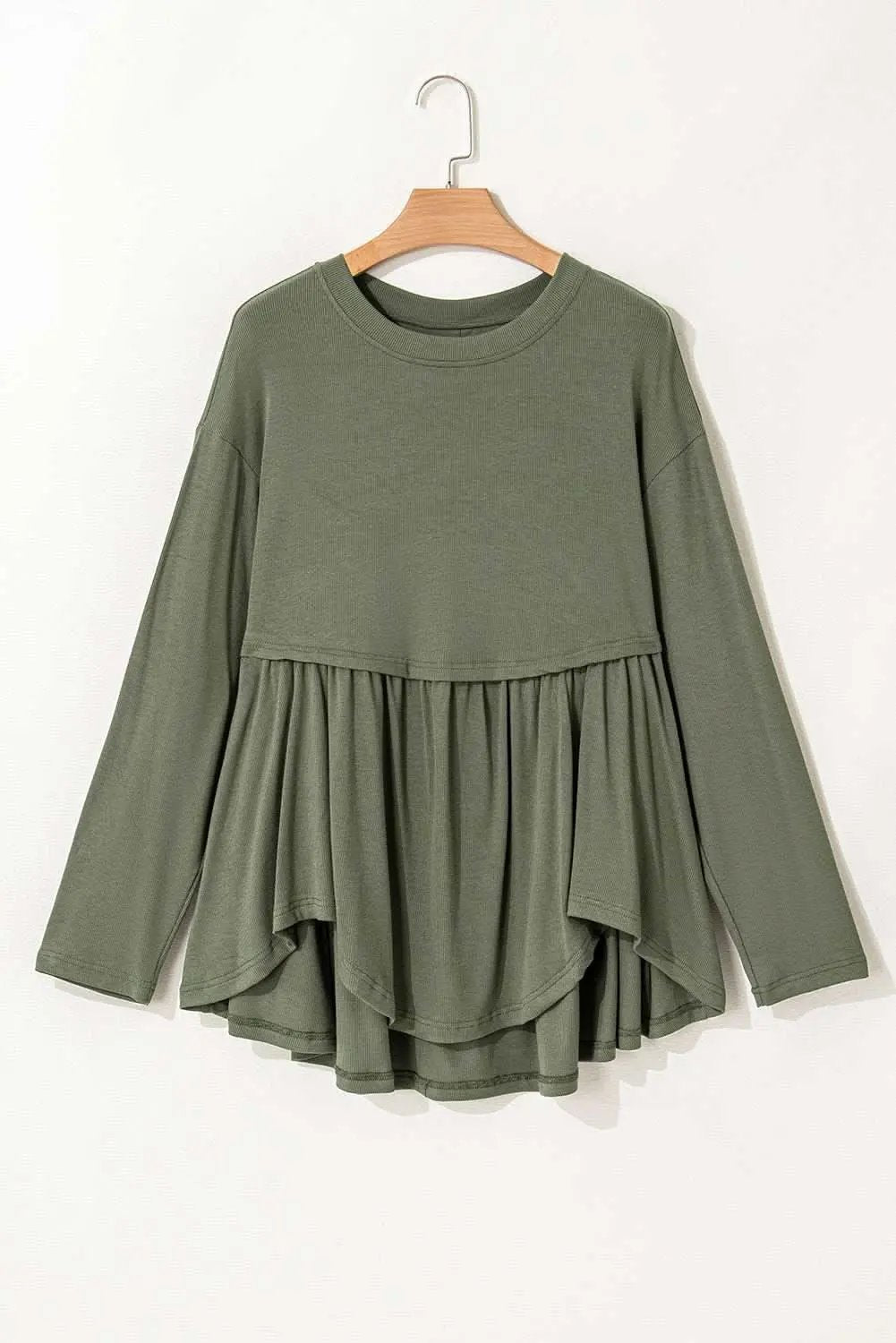 Mist green plus size babydoll top - Love Salve